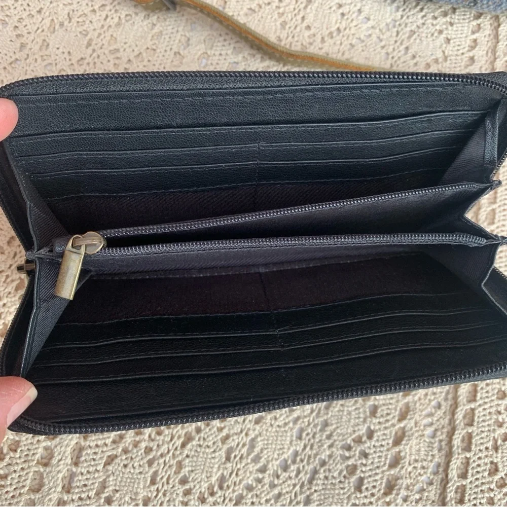 Myra Bag Distressed Leather & Canvas Crossbody Handbag Shoulder Purse - Picture 14 of 16